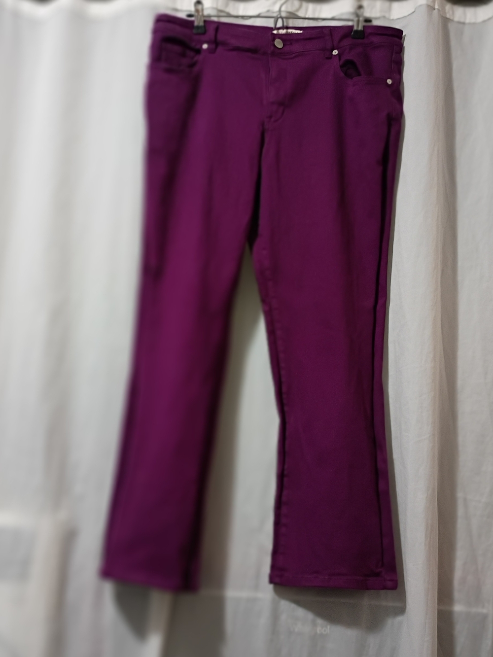 Coldwater Creek Women's Straight Leg Jeans -size 12P  Deep Plum Natural Fit.